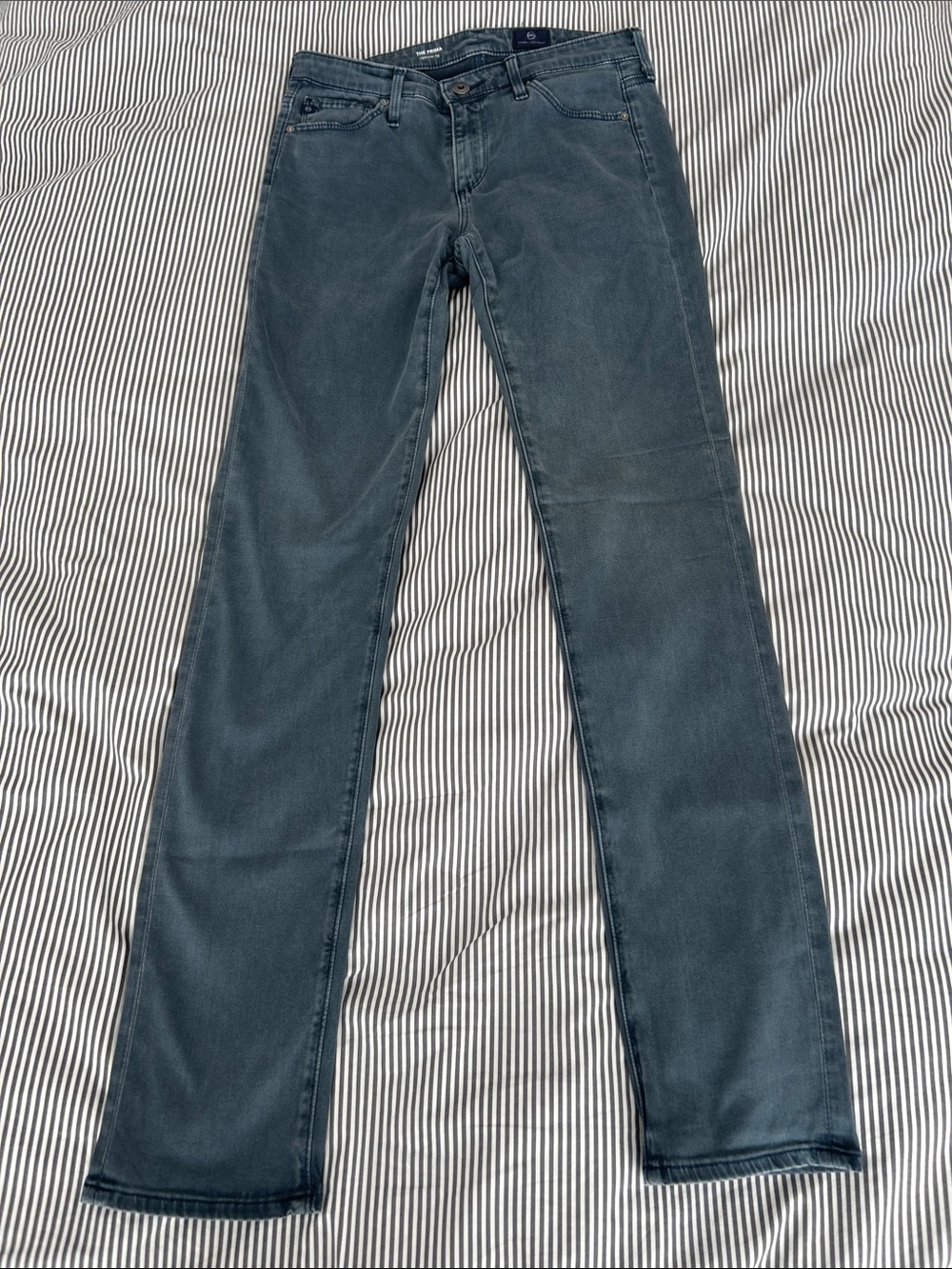 Ag Adriano Goldschmied The Prima Cigarette Leg Faded Teal Jeans